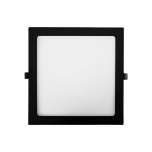 PLAFON PRETO EMBUTIR QUADRADO 18W BRANCO FRIO 6500K