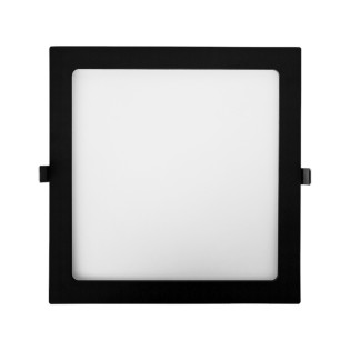 PLAFON PRETO EMBUTIR QUADRADO 24W BRANCO FRIO 6500K