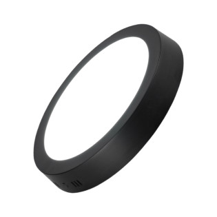 PLAFON PRETO SOBREPOR REDONDO 24W BRANCO FRIO 6500K